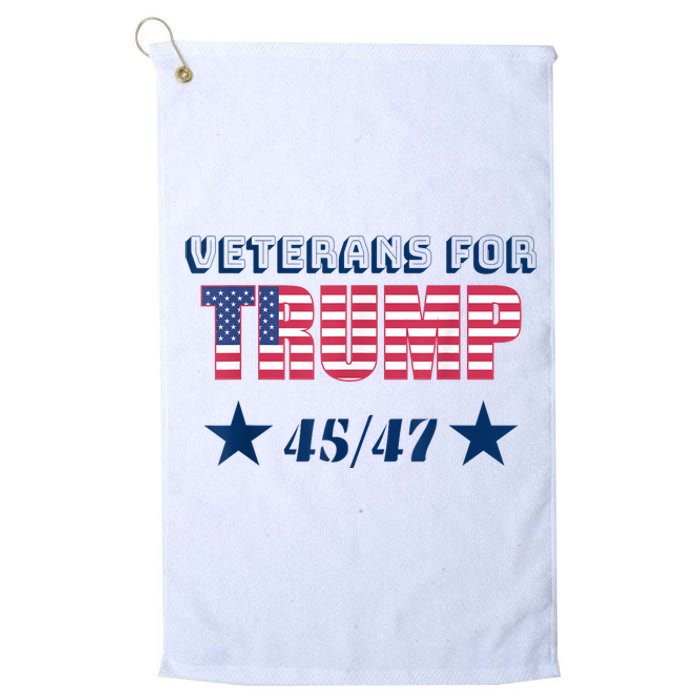 45 47 Veterans For Trump American Flag Platinum Collection Golf Towel