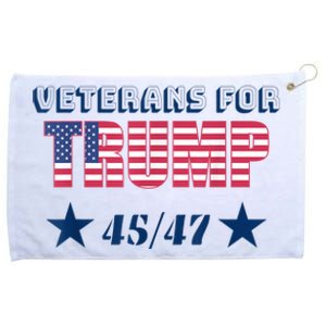 45 47 Veterans For Trump American Flag Grommeted Golf Towel