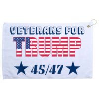 45 47 Veterans For Trump American Flag Grommeted Golf Towel