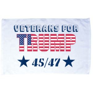 45 47 Veterans For Trump American Flag Microfiber Hand Towel