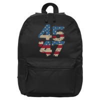 45 47 Vintage American Flag 16 in Basic Backpack