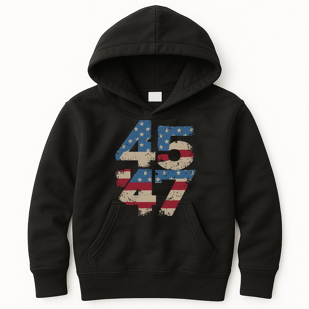 45 47 Vintage American Flag Kids Hoodie