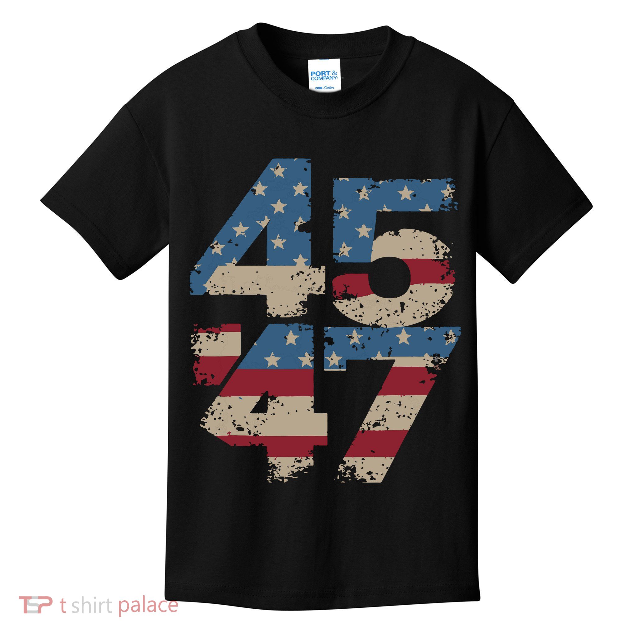 45 47 Vintage American Flag Kids T-Shirt