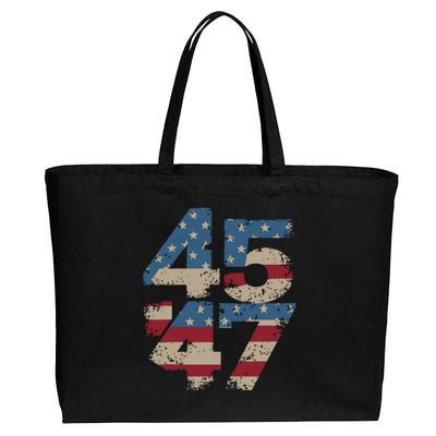 45 47 Vintage American Flag Cotton Canvas Jumbo Tote