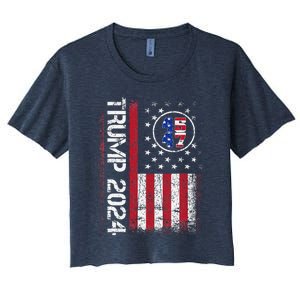 45 47 We The People 2024 Stand With American Flag Women's Crop Top Tee