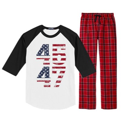 45 47 We The People 2024 Stand With American Flag Raglan Sleeve Pajama Set