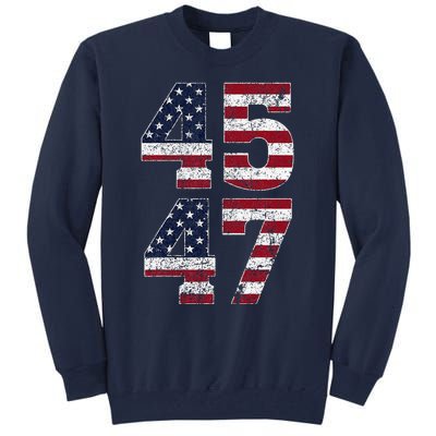 45 47 We The People 2024 Stand With American Flag Tall Sweatshirt