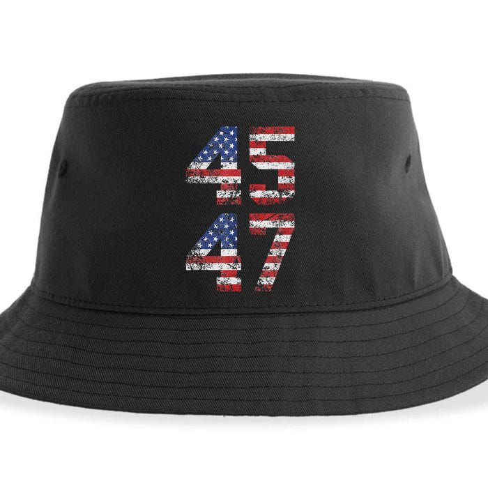 45 47 We The People 2024 Stand With American Flag Sustainable Bucket Hat