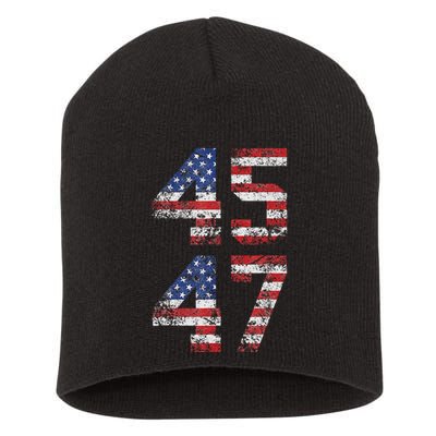 45 47 We The People 2024 Stand With American Flag Short Acrylic Beanie