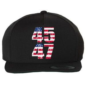 45 47 Trump 2024 Wool Snapback Cap