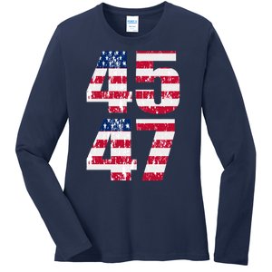 45 47 Trump 2024 Ladies Long Sleeve Shirt