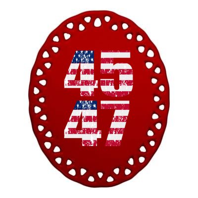 45 47 Trump 2024 Ceramic Oval Ornament