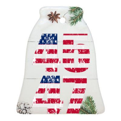 45 47 Trump 2024 Ceramic Bell Ornament