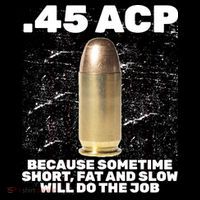 45 ACP Bullet Short Fat Slow Will Do To The Job Women's V-Neck T-Shirt