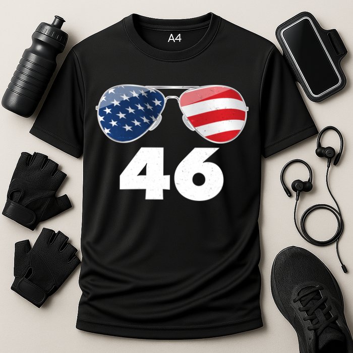 46th President Joe Biden Aviators American Flag Cooling Performance Crew T-Shirt
