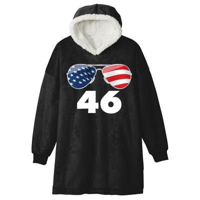 46th President Joe Biden Aviators American Flag Hooded Wearable Blanket