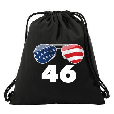 46th President Joe Biden Aviators American Flag Drawstring Bag