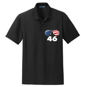 46th President Joe Biden Aviators American Flag Dry Zone Grid Polo