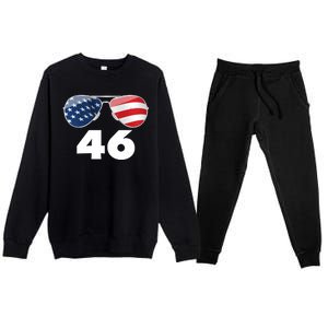 46th President Joe Biden Aviators American Flag Premium Crewneck Sweatsuit Set