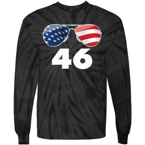 46th President Joe Biden Aviators American Flag Tie-Dye Long Sleeve Shirt