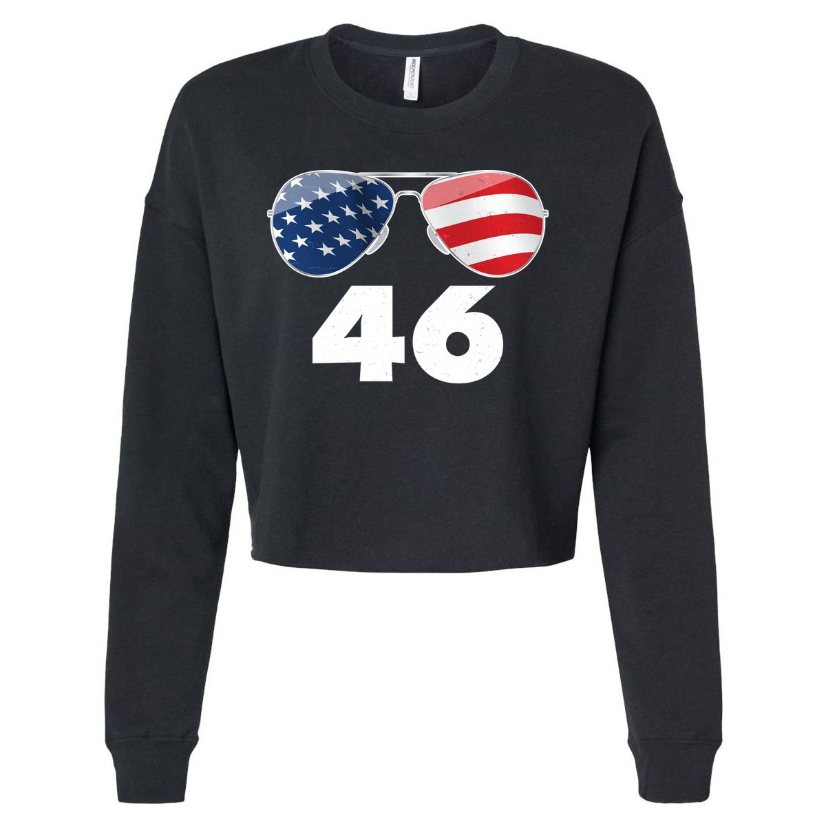 46th President Joe Biden Aviators American Flag Cropped Pullover Crew