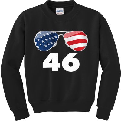 46th President Joe Biden Aviators American Flag Kids Sweatshirt