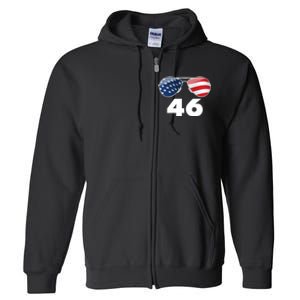 46th President Joe Biden Aviators American Flag Full Zip Hoodie