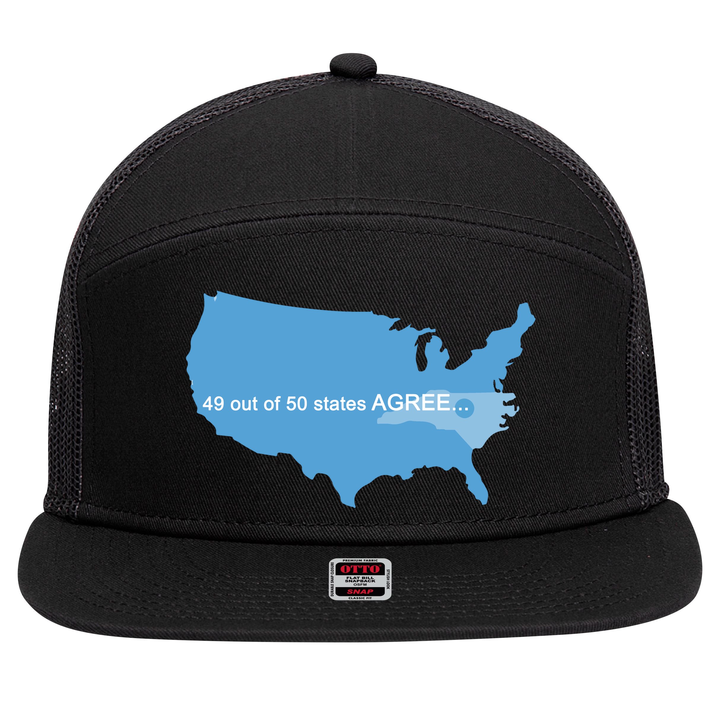 49 Out Of 50 States Agree  7 Panel Mesh Trucker Snapback Hat