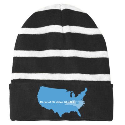 49 Out Of 50 States Agree  Striped Beanie with Solid Band