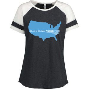 49 Out Of 50 States Agree  Enza Ladies Jersey Colorblock Tee