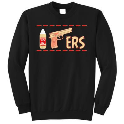 40oz 9MM Pistol Gun Football Season Footbal Fan Sweatshirt