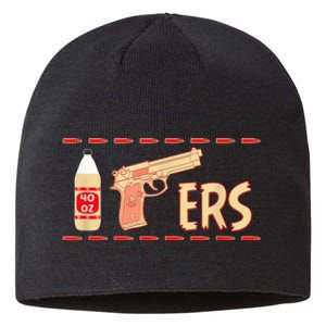 40oz 9MM Pistol Gun Football Season Footbal Fan Sustainable Beanie