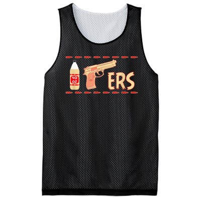 40oz 9MM Pistol Gun Football Season Footbal Fan Mesh Reversible Basketball Jersey Tank