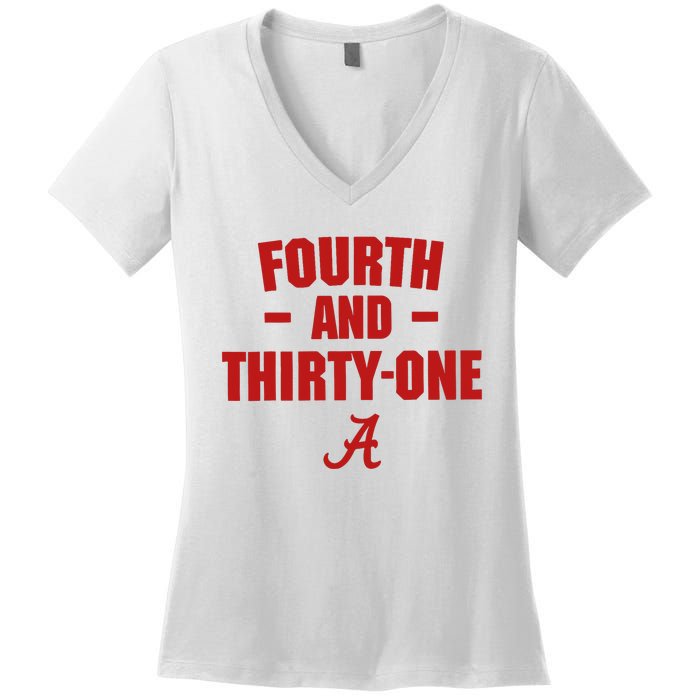 4th And 31 Fourth And Thirty One Alabama Women's V-Neck T-Shirt