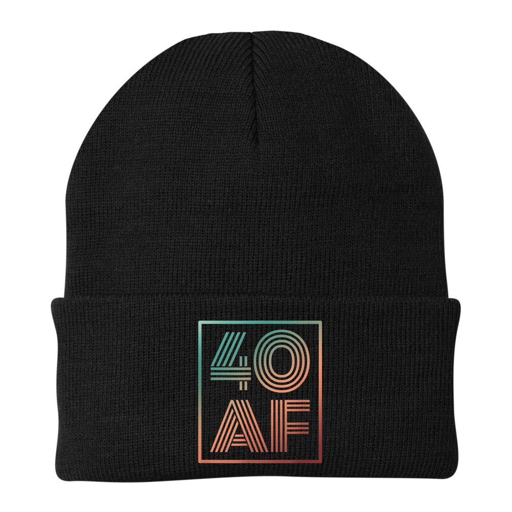 40 Af 40th Birthday Forty Years Old Retro Beanie