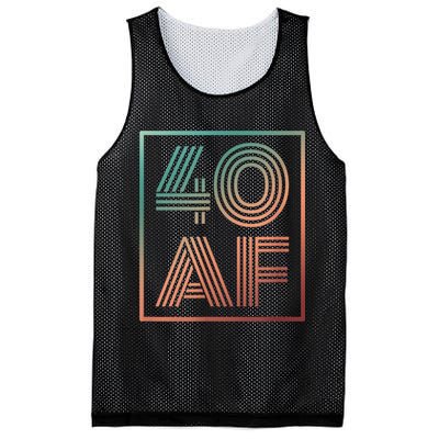 40 Af 40th Birthday Forty Years Old Retro Mesh Reversible Basketball Jersey Tank