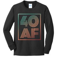 40 Af 40th Birthday Forty Years Old Retro Kids Long Sleeve Shirt