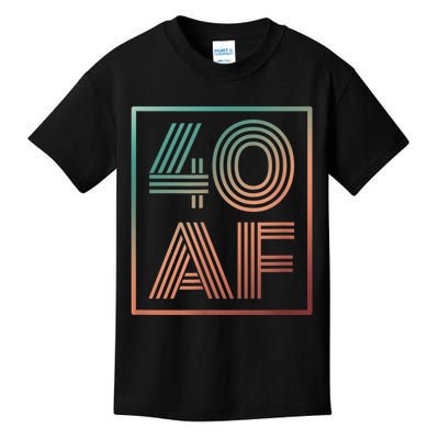 40 Af 40th Birthday Forty Years Old Retro Kids T-Shirt