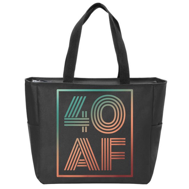 40 Af 40th Birthday Forty Years Old Retro Zip Tote Bag