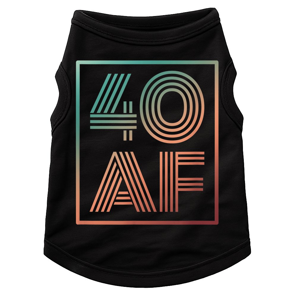 40 Af 40th Birthday Forty Years Old Retro Doggie Tank