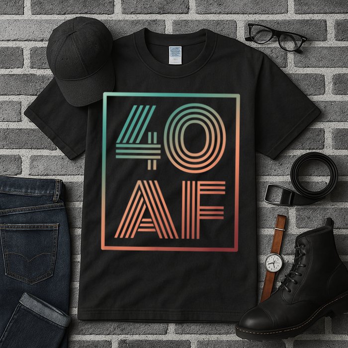 40 Af 40th Birthday Forty Years Old Retro Tall T-Shirt