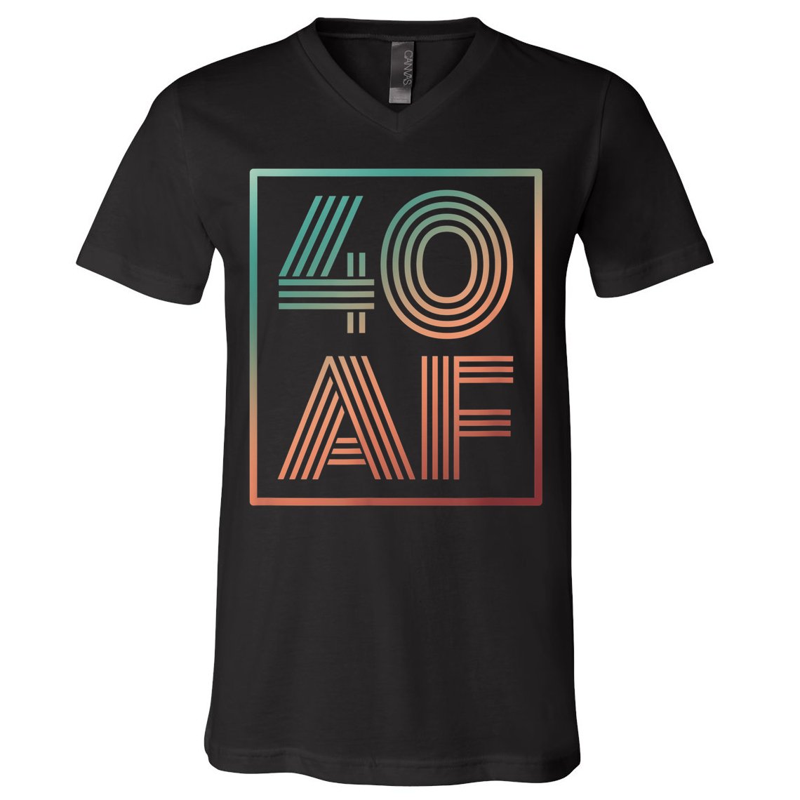 40 Af 40th Birthday Forty Years Old Retro V-Neck T-Shirt