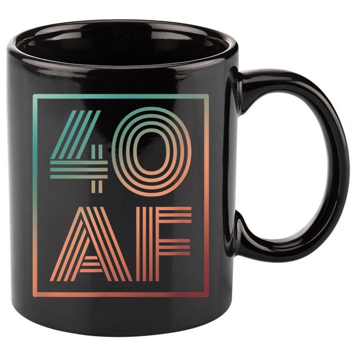 40 Af 40th Birthday Forty Years Old Retro 11oz C Handle Ceramic Mug
