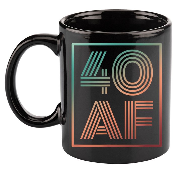 40 Af 40th Birthday Forty Years Old Retro 11oz C Handle Ceramic Mug