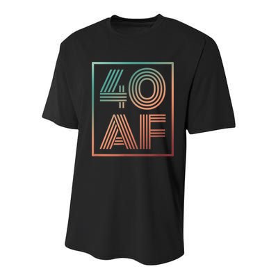 40 Af 40th Birthday Forty Years Old Retro Youth Performance Sprint T-Shirt