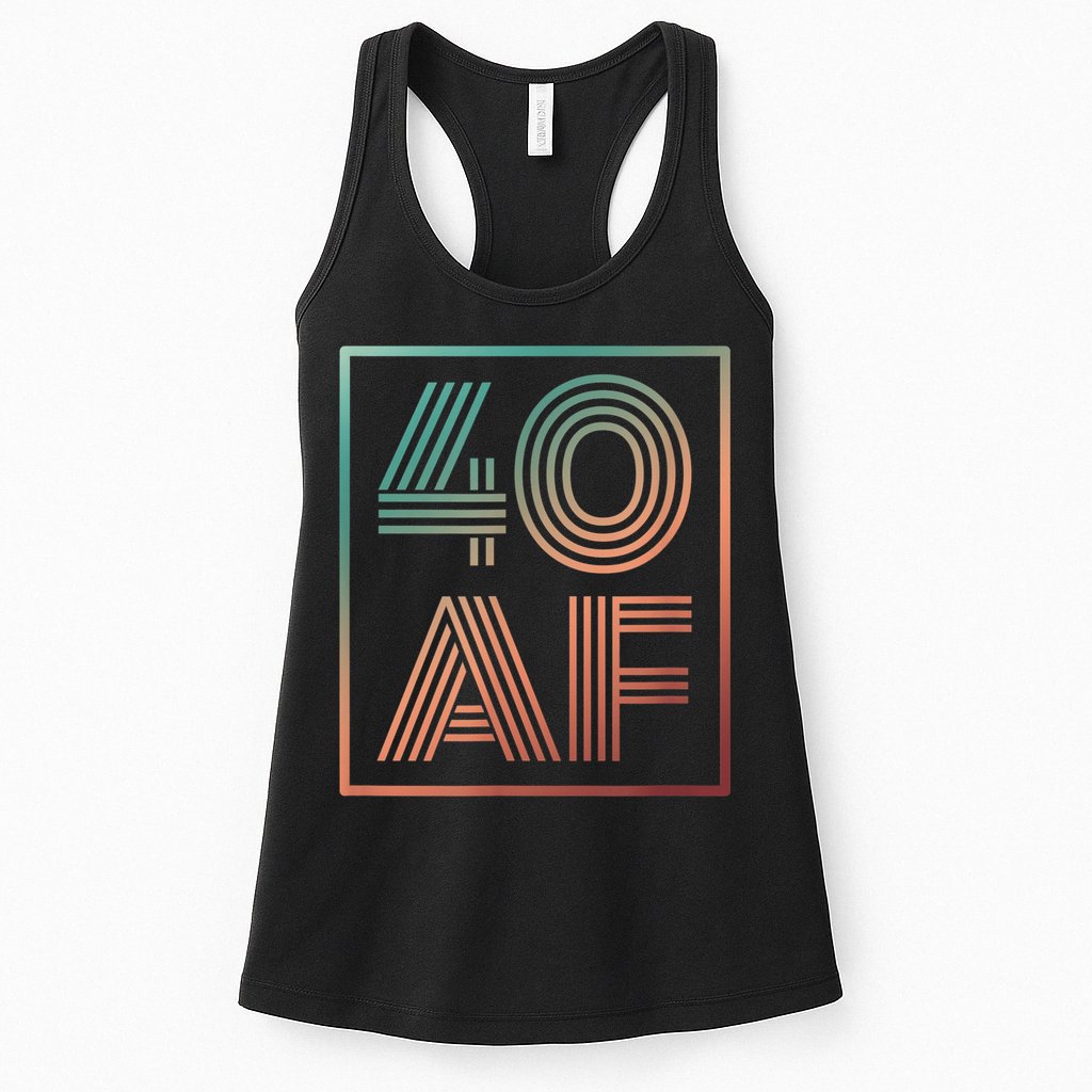 40 Af 40th Birthday Forty Years Old Retro Womens Tank Top