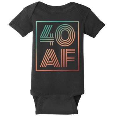 40 Af 40th Birthday Forty Years Old Retro Baby Bodysuit