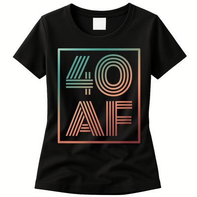 40 Af 40th Birthday Forty Years Old Retro Womens T-Shirt