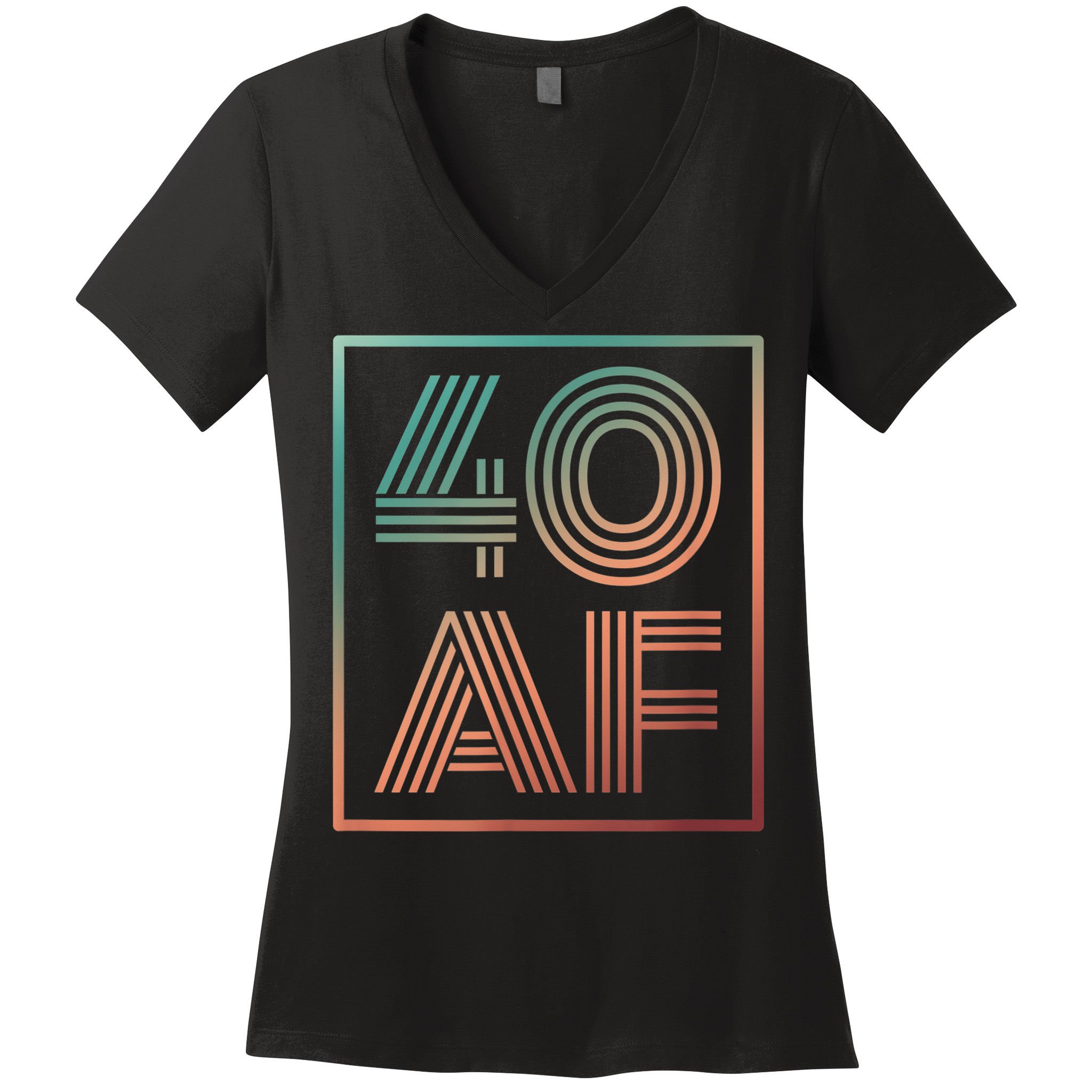 40 Af 40th Birthday Forty Years Old Retro Women's V-Neck T-Shirt