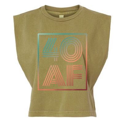 40 Af 40th Birthday Forty Years Old Retro Garment-Dyed Women's Muscle Tee